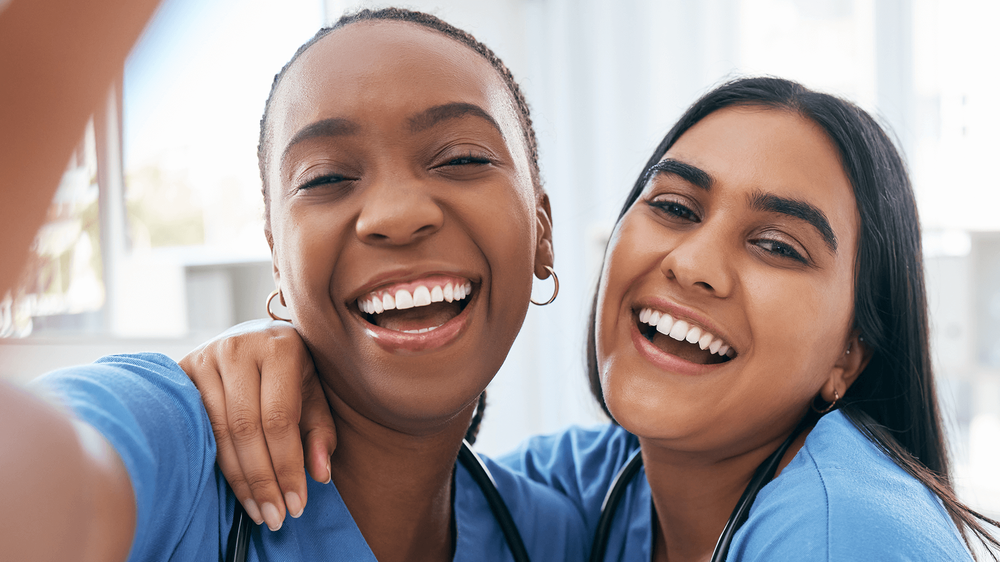Two nurses taking a selfie