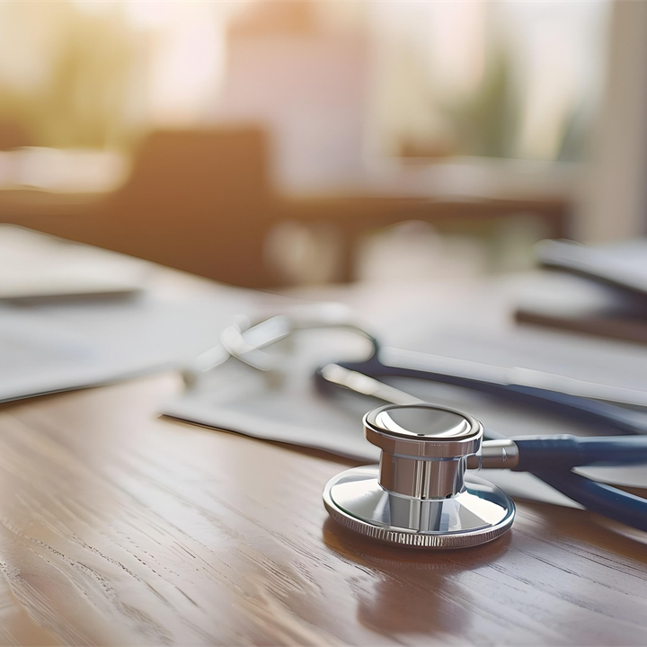 Stethoscope on a desk