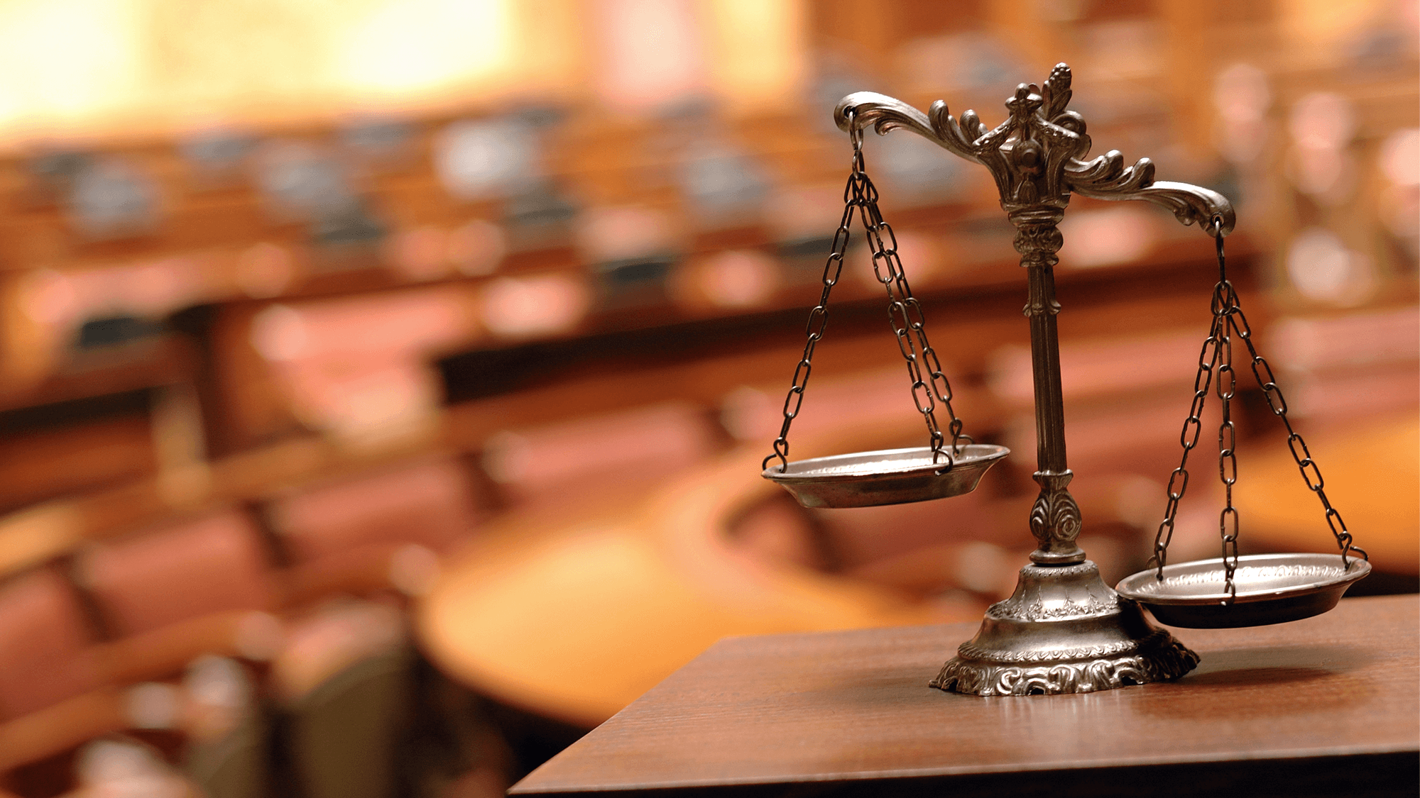 Scales in a courtroom